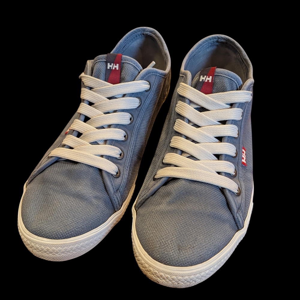 Helly Hansen Men's Light Blue Canvas Low-Top Sneakers with White Laces
